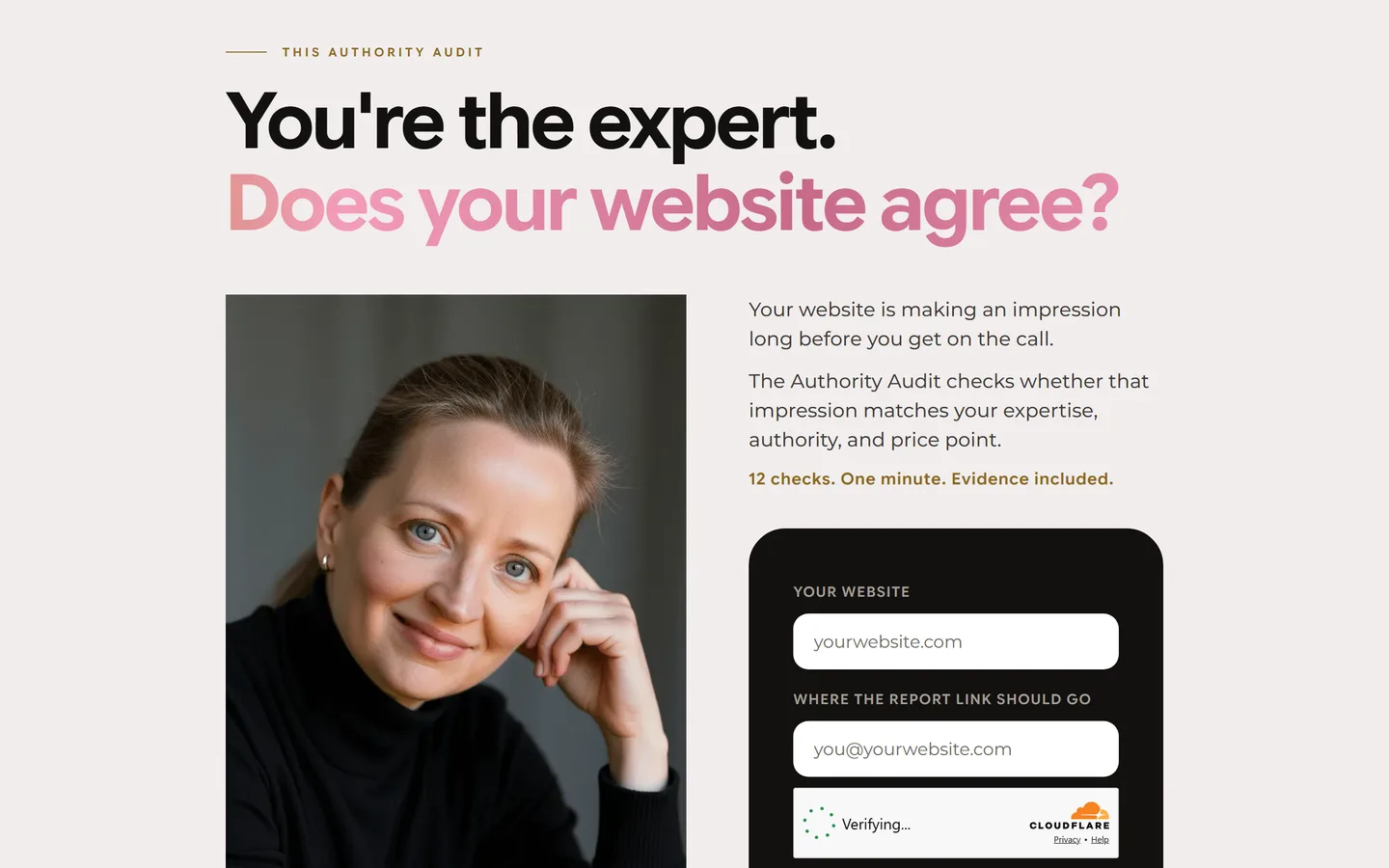 The Authority Audit, the live interactive sales page