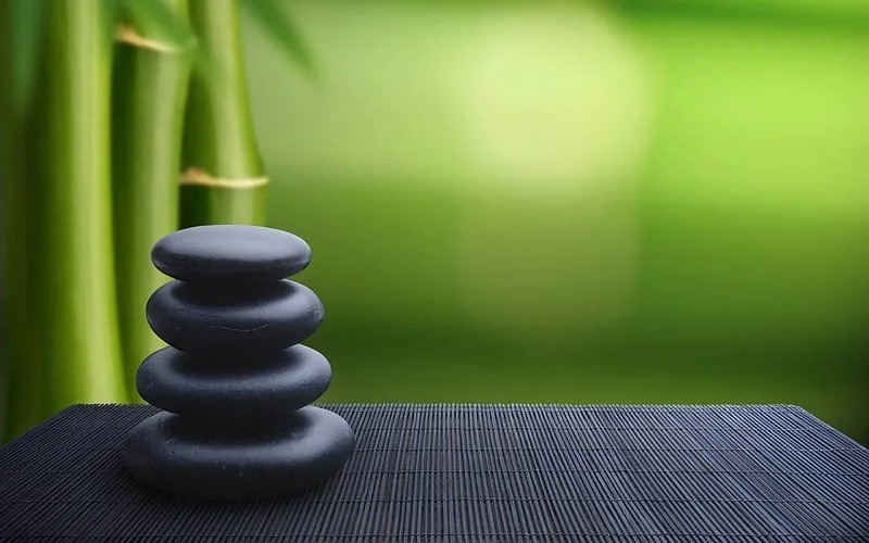 black stones and bamboo, the stock look almost every acupuncture website used to have