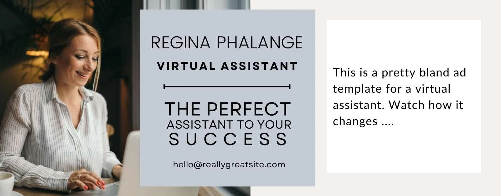 ad template example 1, showing the impact of design and copy choices