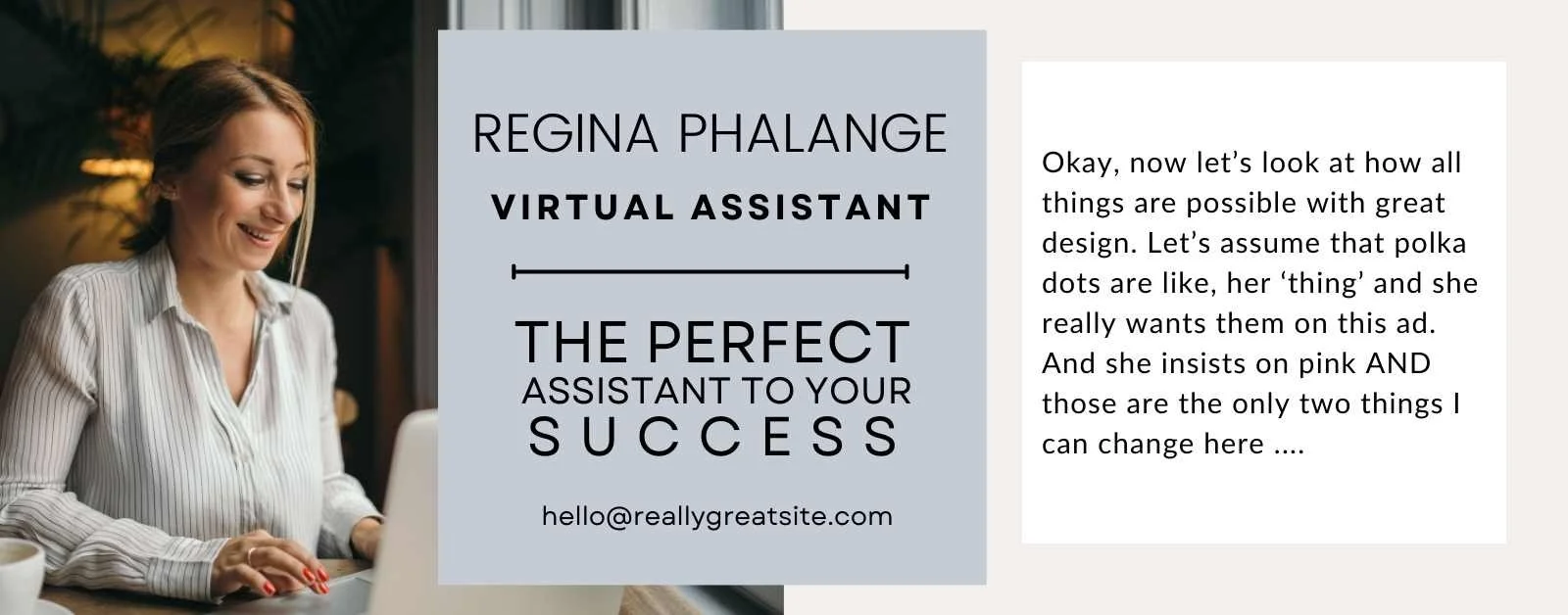 ad template example 5, showing the impact of design and copy choices