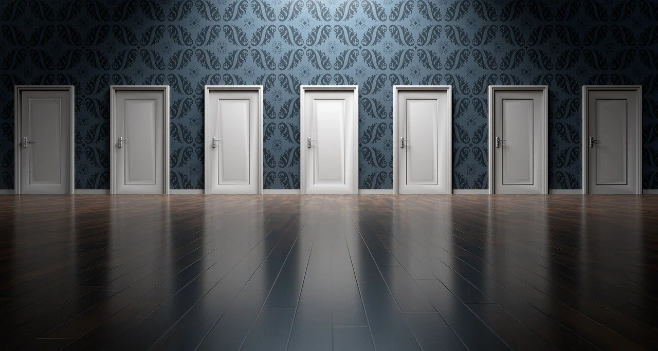 a row of doors
