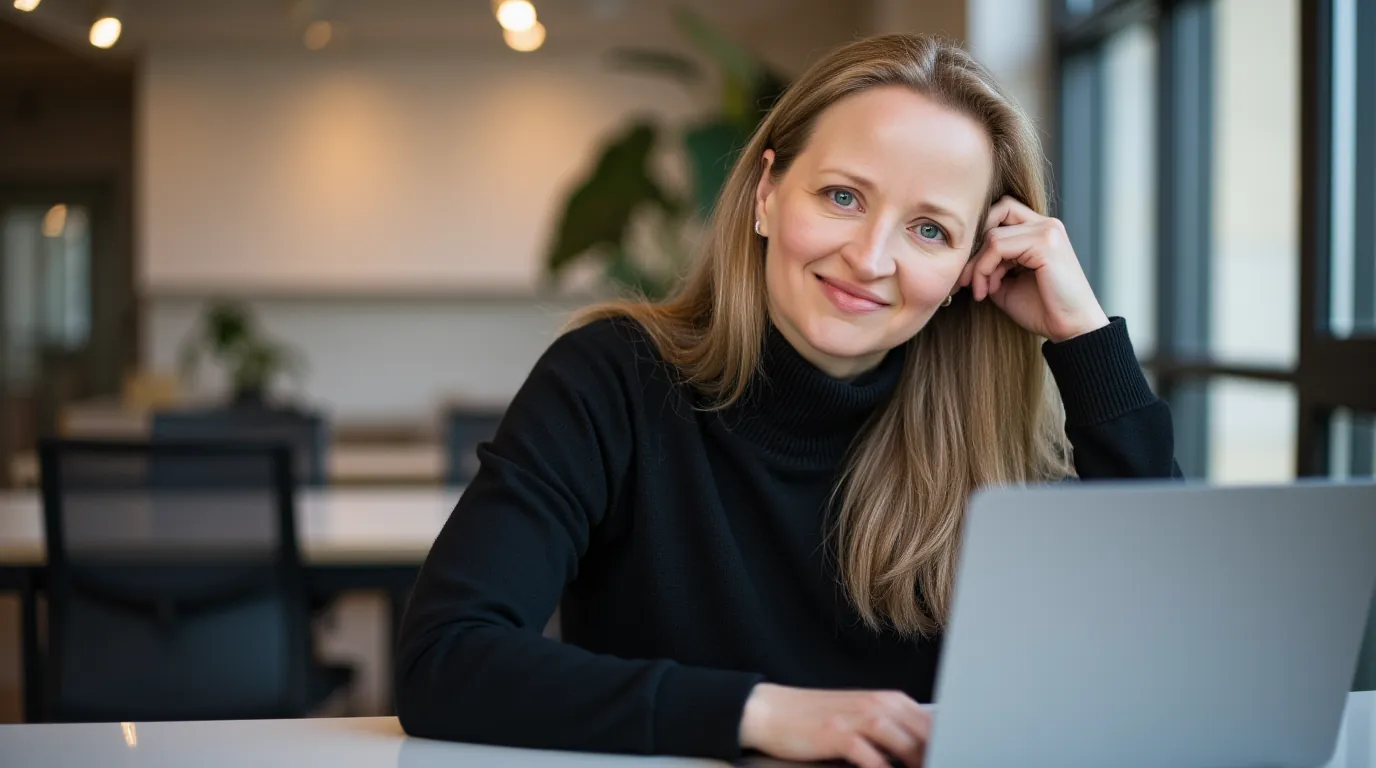 Diane Whiddon, founder of Sway Rise Creative, at her desk