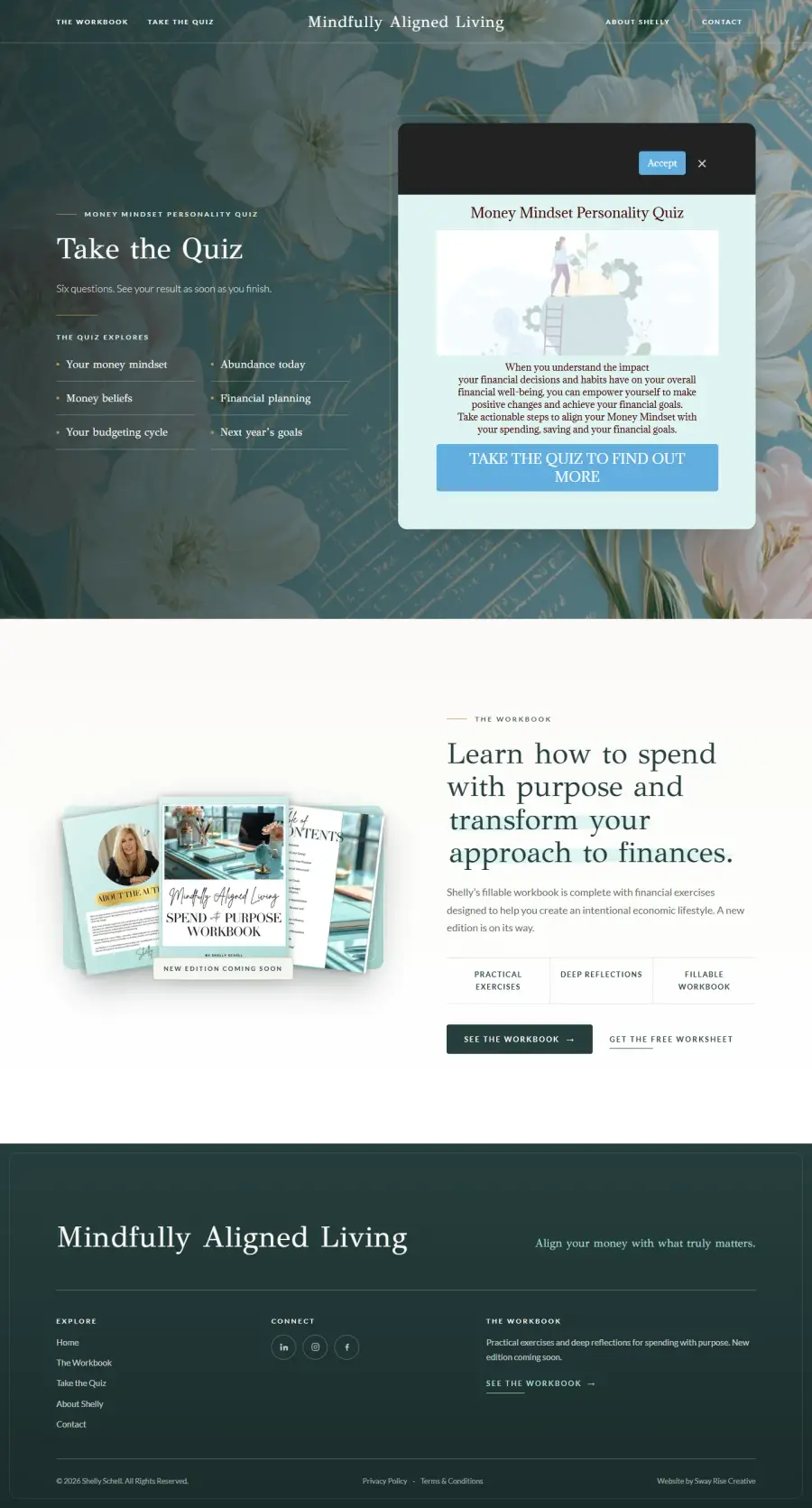 Mindfully Aligned Living, the Quiz · A page of its own page, full layout