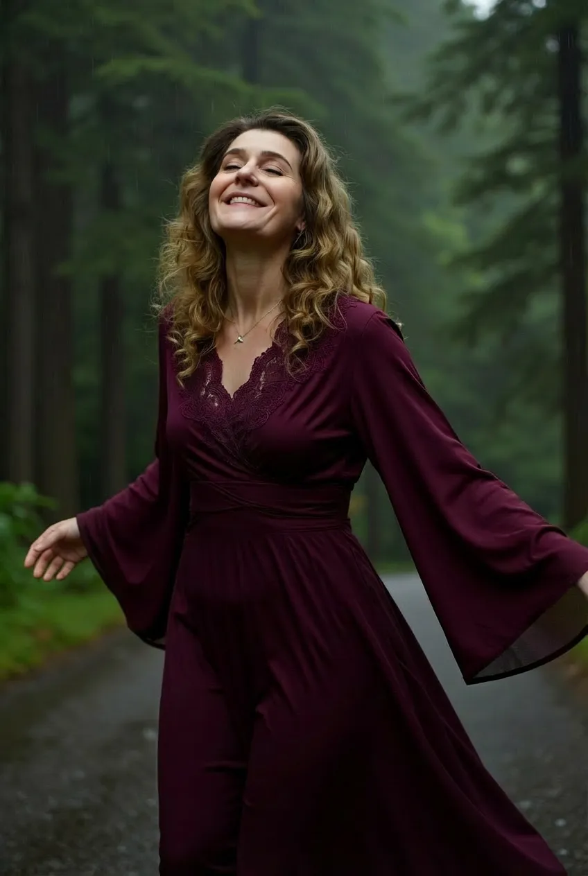 Pi in a forest portrait from her AI brand collection