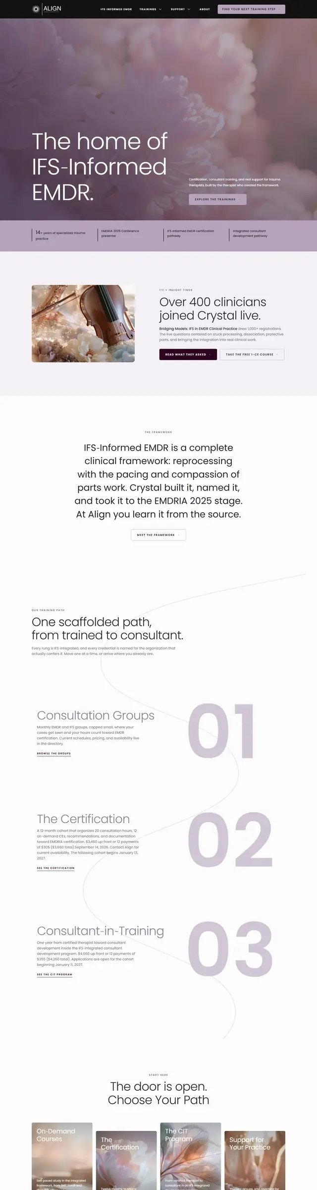 The Align Therapy and Consultation homepage