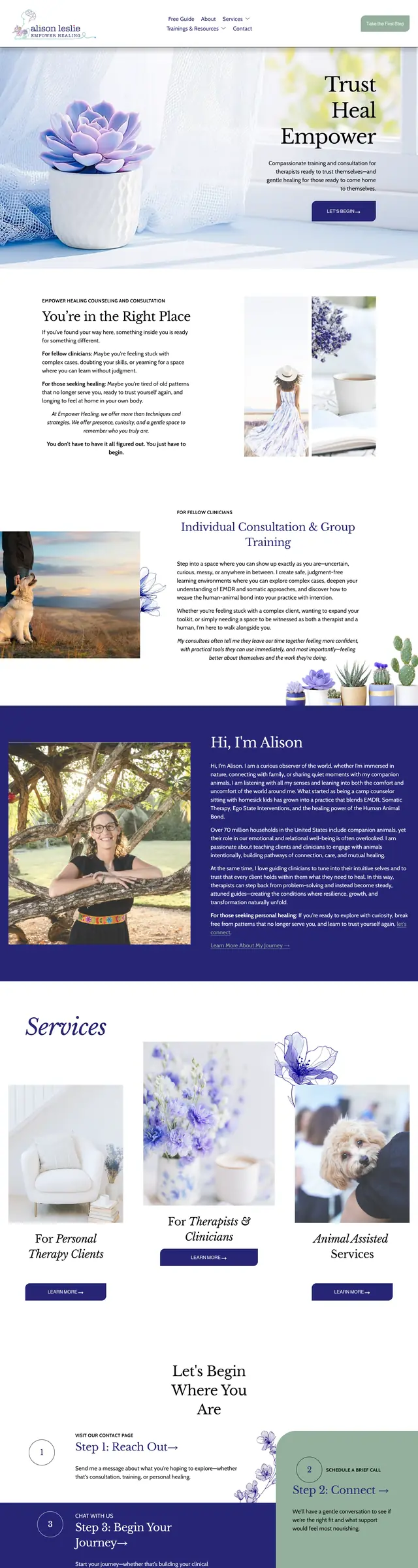 The Empower Healing homepage