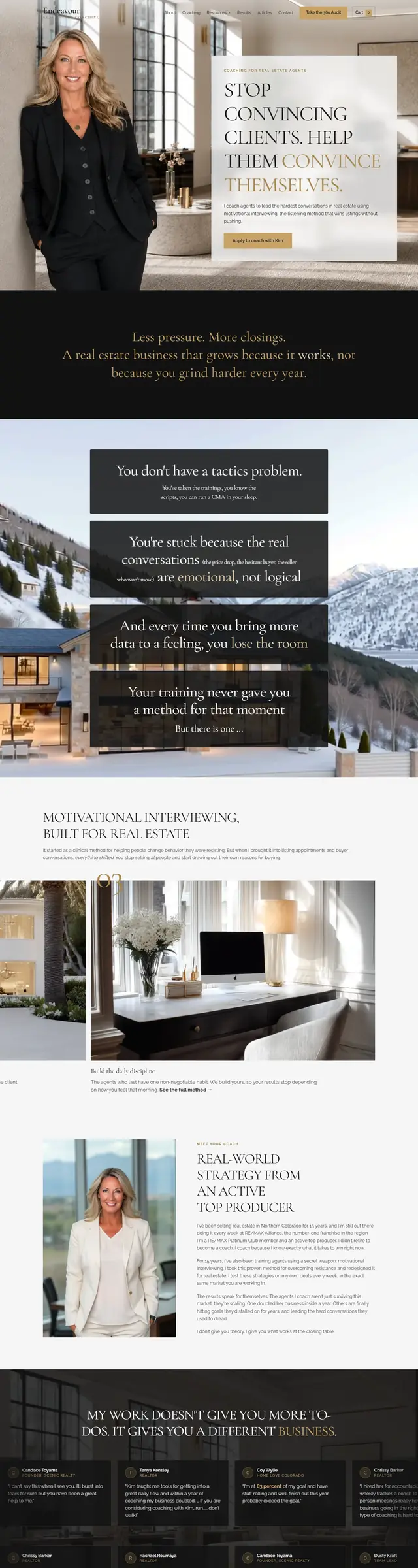 The Endeavour Real Estate Coaching homepage