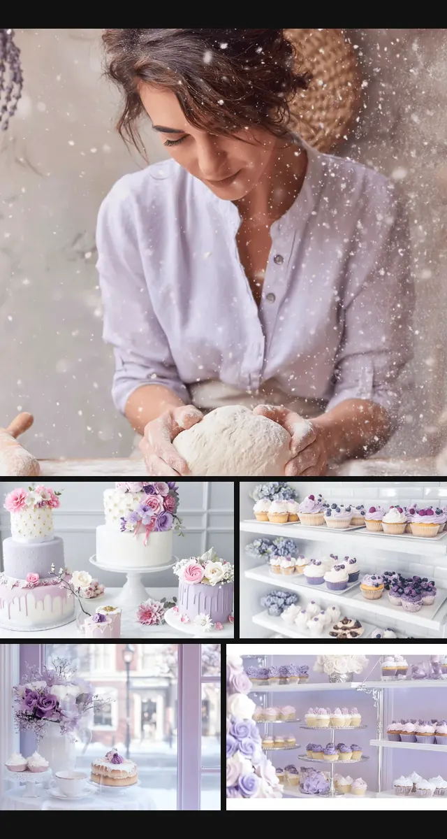 A French patisserie brand world generated with AI: the baker, her pastries and an event table