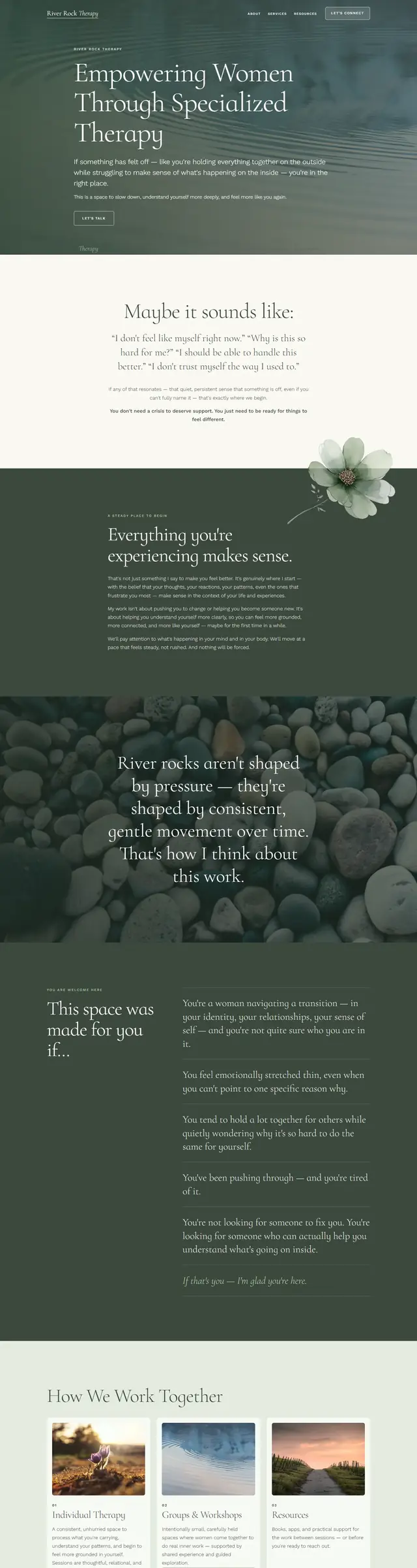 The River Rock Therapy homepage