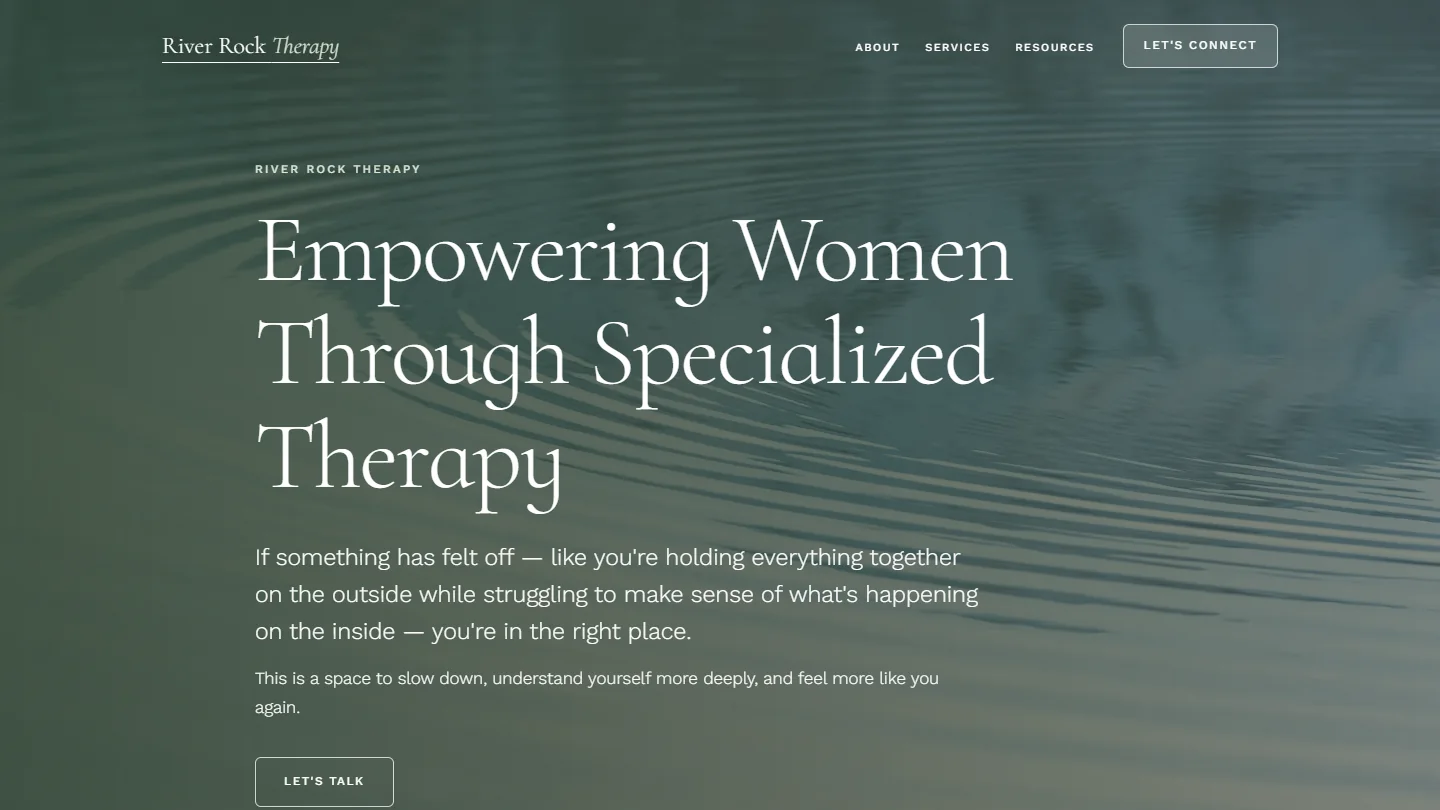 River Rock Therapy homepage: Empowering Women Through Specialized Therapy