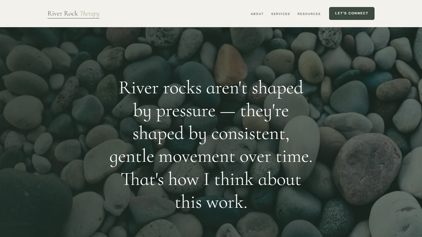 River rocks are shaped by consistent, gentle movement over time