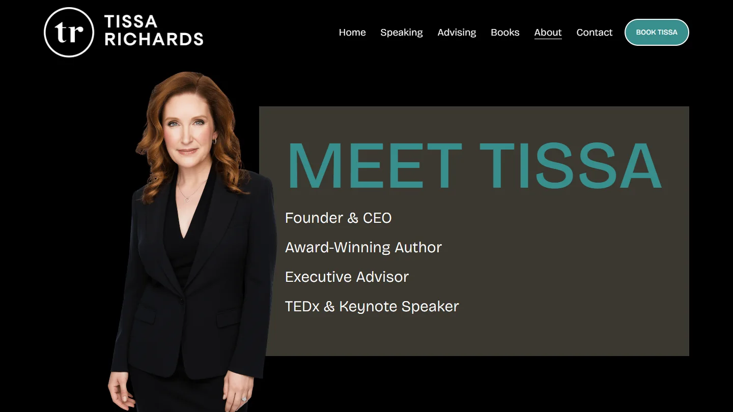 Meet Tissa: founder, author, executive advisor, keynote speaker