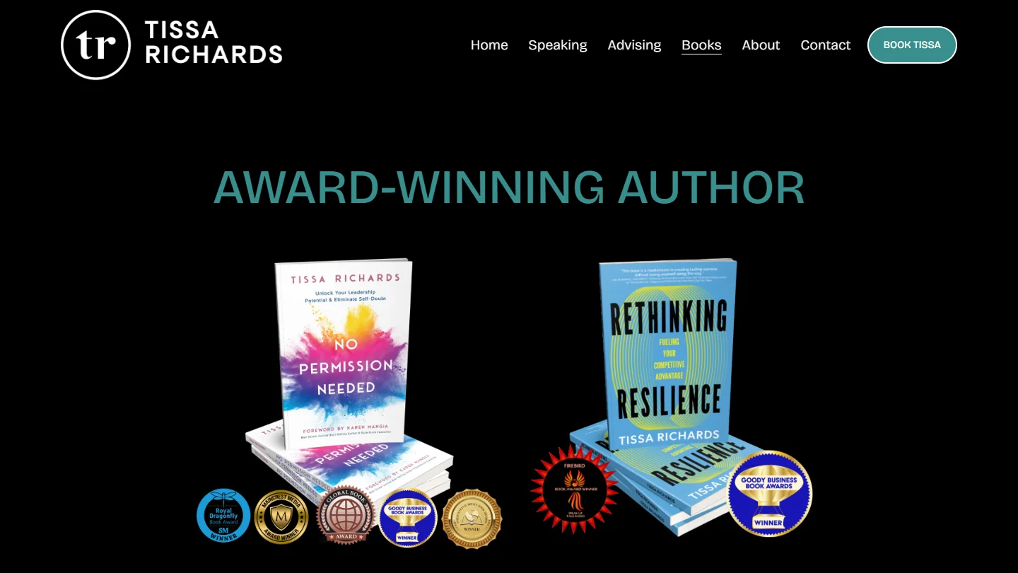 Books page: award-winning author