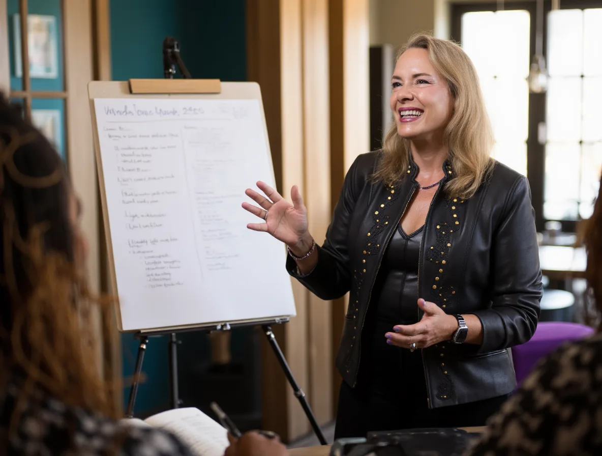 Viveka von Rosen teaching at a flip chart