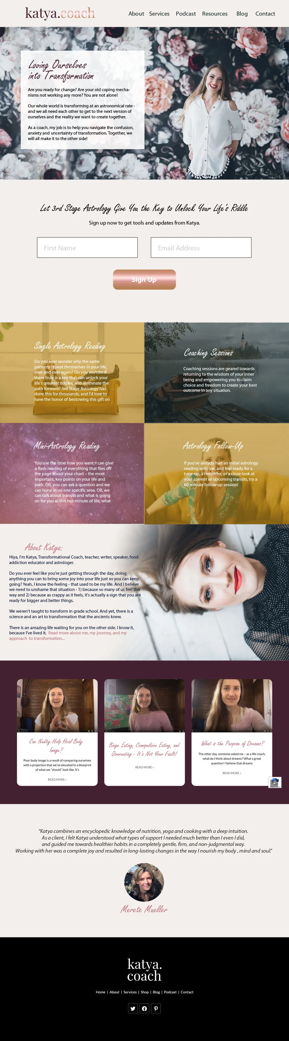Katya Slivinskaya, full site screenshot