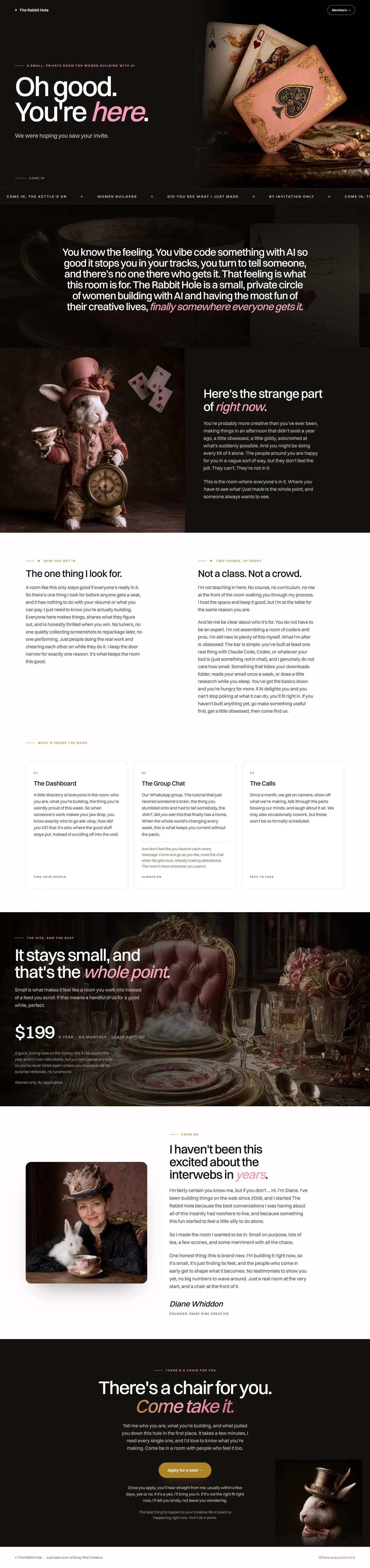 The Rabbit Hole, full site screenshot