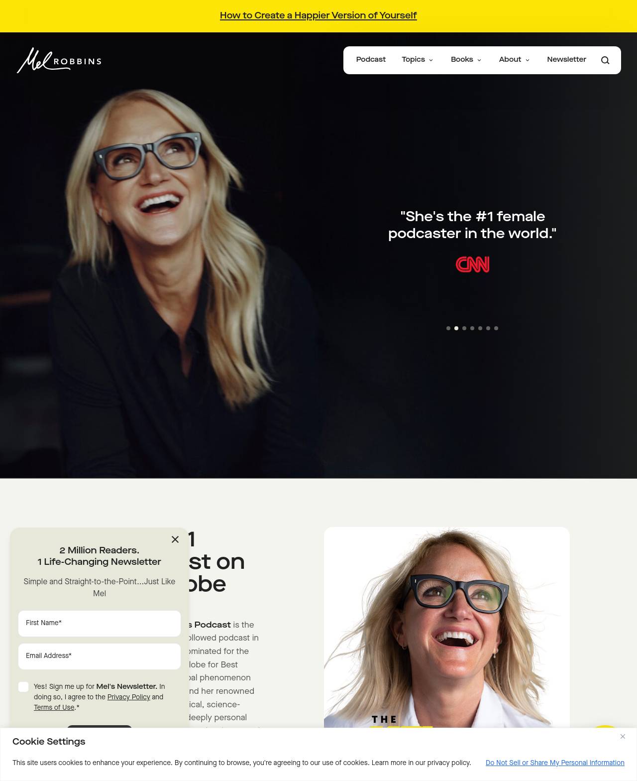 melrobbins.com homepage as captured during the audit